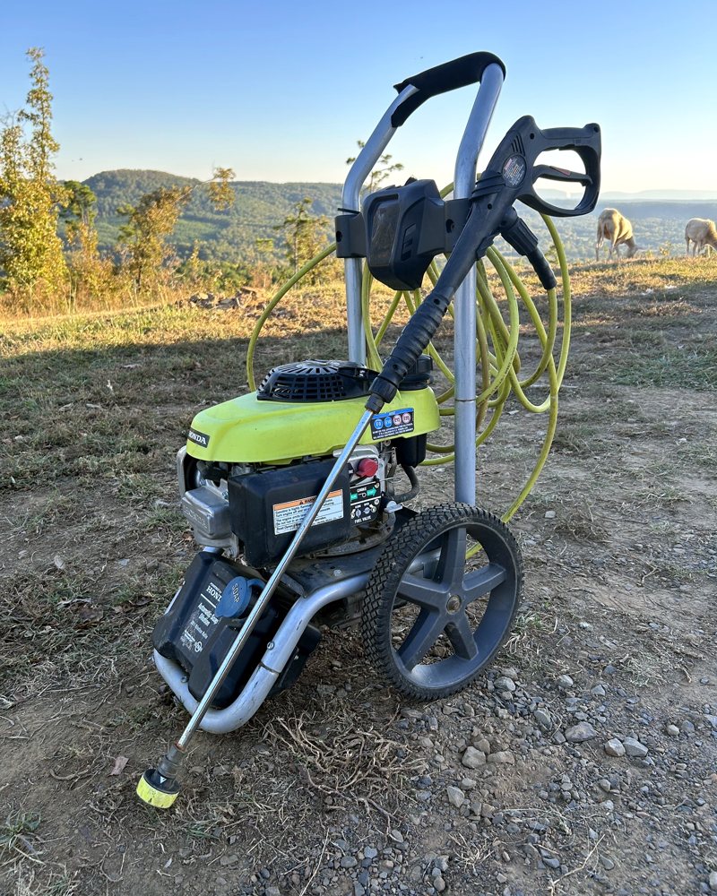 Our Ryobi 3000 PSI pressure washer with Honda engine